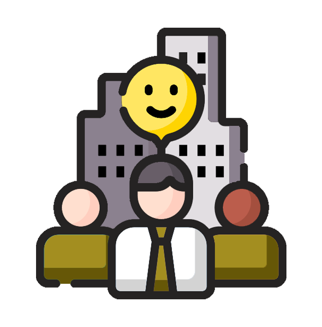 Vector illustration symbolizing a positive work environment at CyberCityMX, featuring collaborative and uplifting elements.